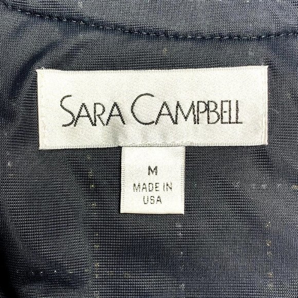 SARA CAMPBELL Metallic Windowpane Feather Trim Top - Picture 10 of 10